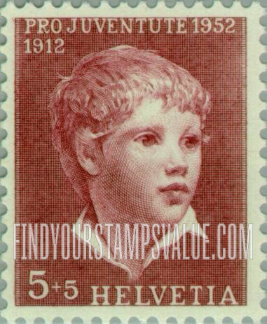 FindYourStampsValue: Semi-Postal: Portrait of a Boy, by Albert Anker