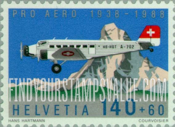 FindYourStampsValue: Semi-Postal: Junkers JU-52, 1939, and the Matterhorn