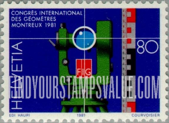 FindYourStampsValue: Federal Administration: Theodolite and Rod
