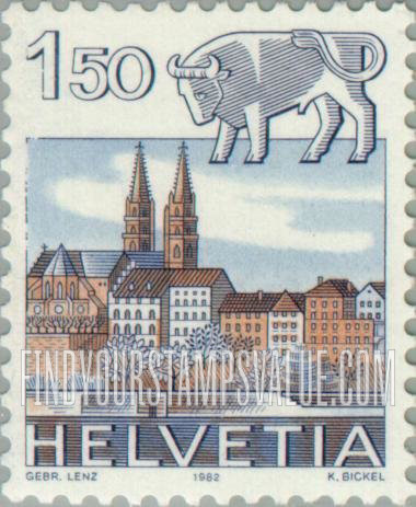 FindYourStampsValue: Federal Administration: Taurus, Basel Cathedral