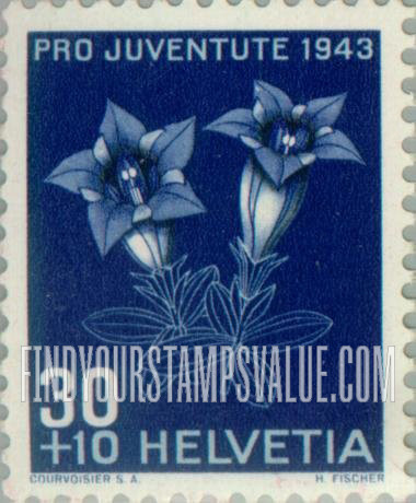 FindYourStampsValue: Semi-Postal: Gentian
