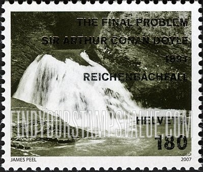 FindYourStampsValue: Federal Administration, Swiss Settings in British Literature: Reichenbach Waterfall, from The Final Problem, by Sir Arthur Conan Doyle
