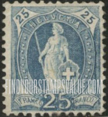 FindYourStampsValue: Federal Administration: Helvetia (Large numerals)