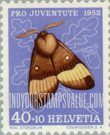 FindYourStampsValue: Semi-Postal: Silkworm moth