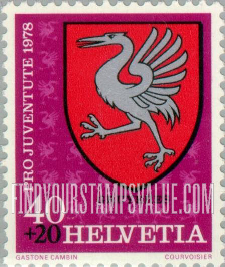 FindYourStampsValue: Semi-Postal, Communal Arms: Gruyeres