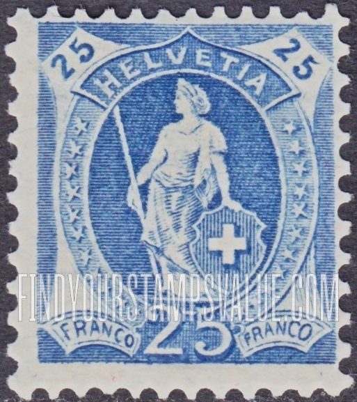 FindYourStampsValue: Federal Administration: Helvetia (Large numerals)