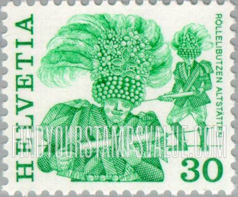 FindYourStampsValue: Federal Administration, Folk Customs: Rollelibutzen, Altstatten