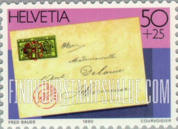 FindYourStampsValue: Semi-Postal, National Philatelic Exhibition, Geneva β90: Coat of arms on cover