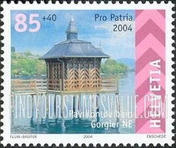 FindYourStampsValue: Semi-Postal, Small Buildings: Bathing pavilion, Gorgier