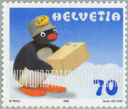 FindYourStampsValue: Federal Administration, Pingu The Penguin: Carrying package