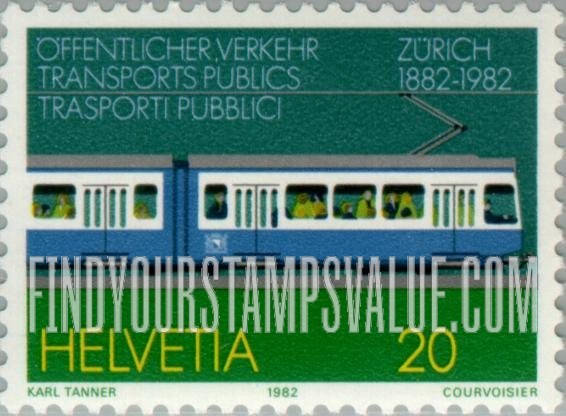 FindYourStampsValue: Federal Administration: Zurich Tram Centenary