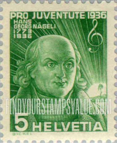 FindYourStampsValue: Semi-Postal: Johann Georg Nägeli