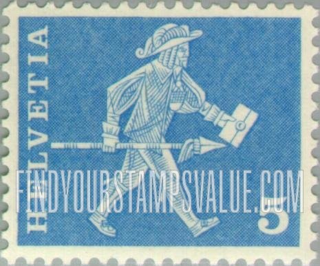 FindYourStampsValue: Federal Administration: Messenger, Fribourg