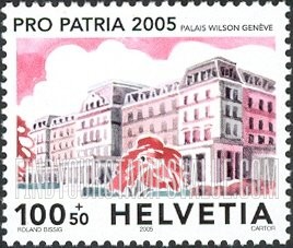 FindYourStampsValue: Semi-Postal, Historic Buildings: Palais Wilson, Geneva