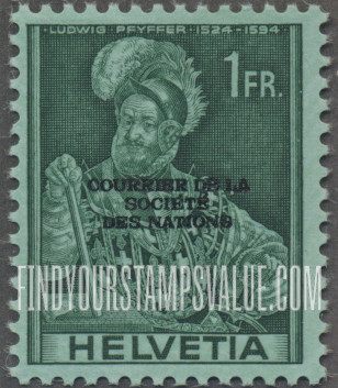 FindYourStampsValue: For The League of Nations: Ludwig Pfyffer