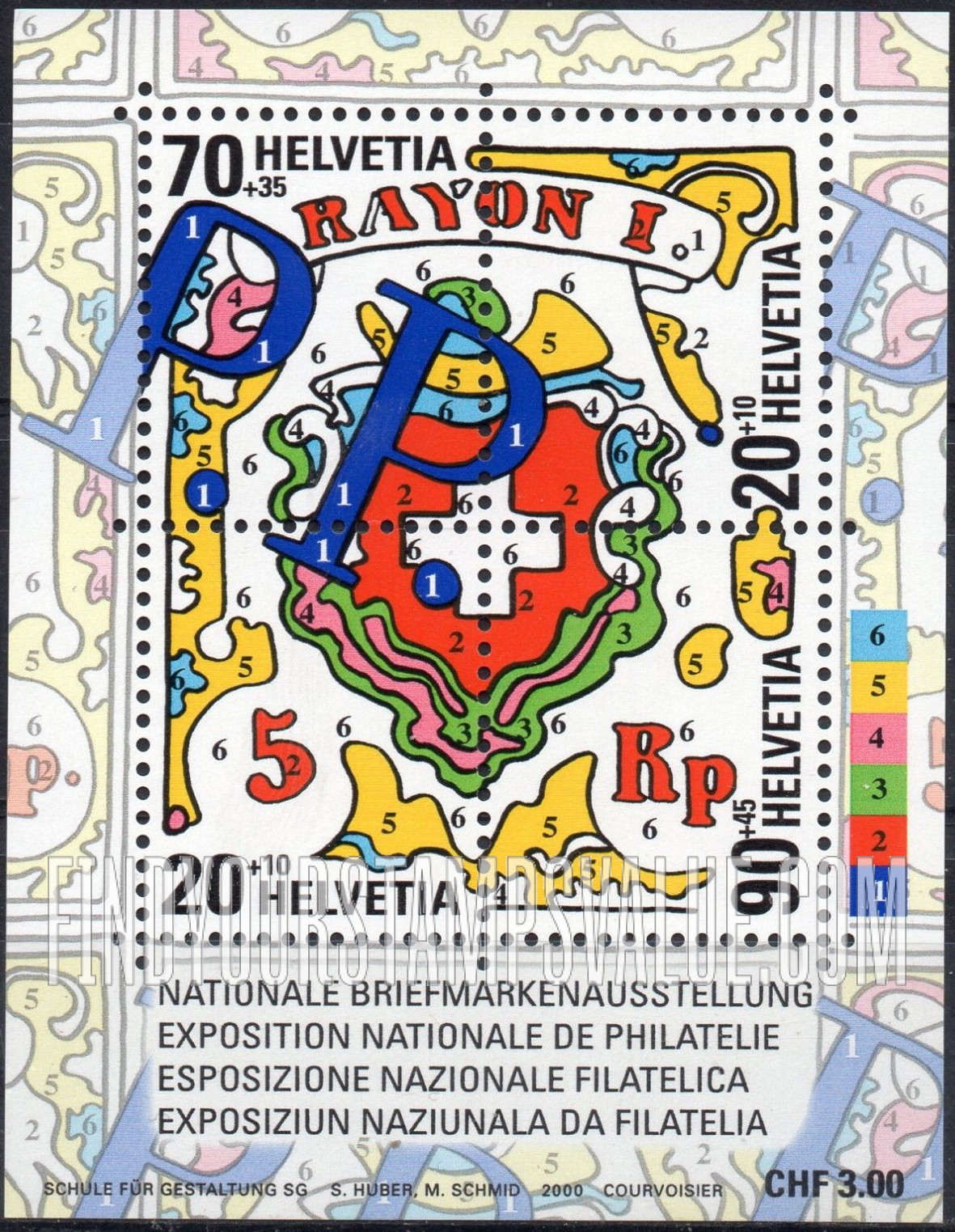 FindYourStampsValue: Semi-Postal: NABA 2000 Philatelic Exhibition, St. Gallen, Illustration reduced