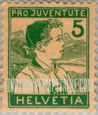 FindYourStampsValue: Semi-Postal: Boy (Appenzell)
