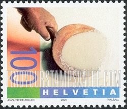 FindYourStampsValue: Federal Administration, Cheesemaking: Cheesemaker inspecting curds and whey