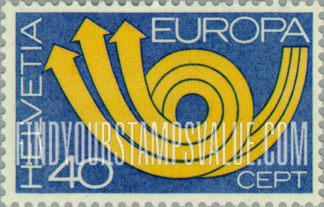 FindYourStampsValue: Federal Administration: Europa, 1973