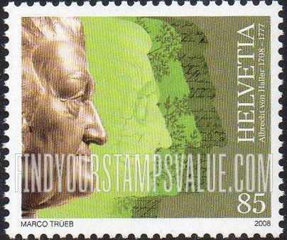 FindYourStampsValue: Federal Administration: Albrecht von Haller (1708-77), Physiologist
