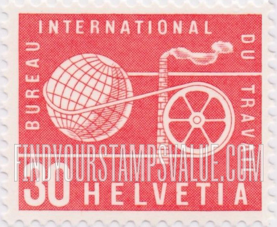 FindYourStampsValue: For The International Labor Bureau: Globe, Chimney and Wheel