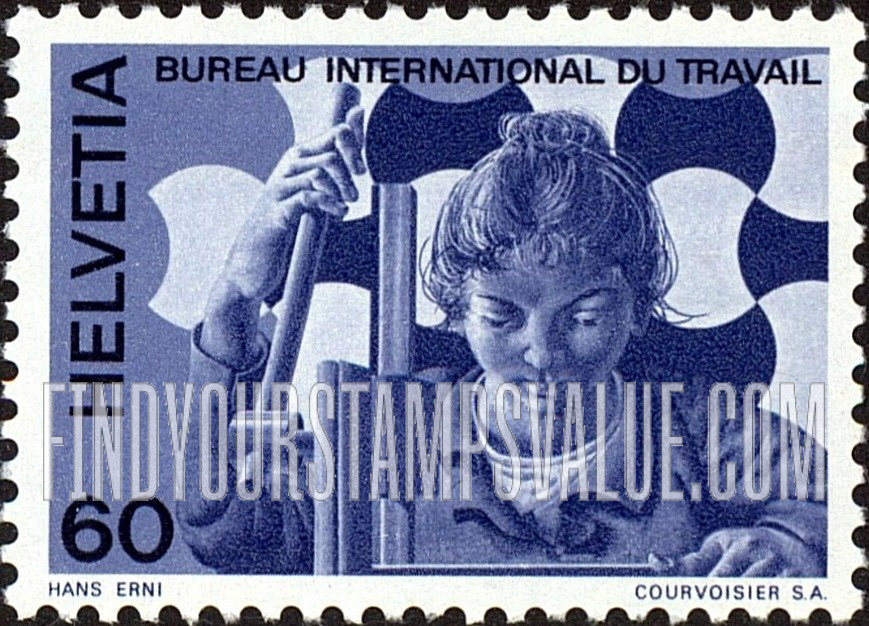 FindYourStampsValue: For The International Labor Bureau: Woman at drilling machine