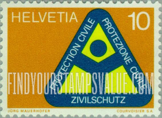 FindYourStampsValue: Federal Administration: Civil Defense Emblem