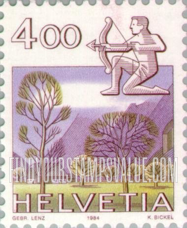 FindYourStampsValue: Federal Administration: Sagittarius, Glarus