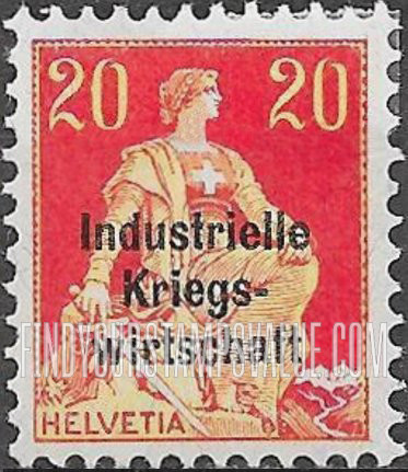 FindYourStampsValue: For The War Board of Trade: Helvetia