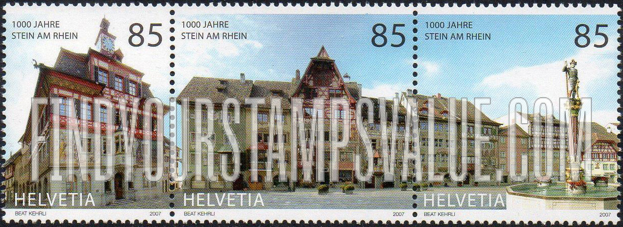 FindYourStampsValue: Federal Administration: Stein am Rhein, 1000th Anniversary, Illustration reduced