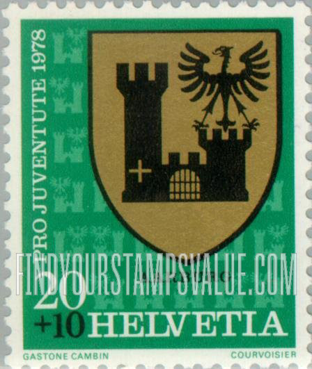 FindYourStampsValue: Semi-Postal, Communal Arms: Aarburg