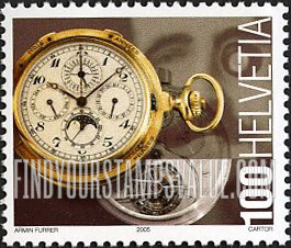 FindYourStampsValue: Federal Administration, Swiss Timepieces: Watchmaker, pocket watch and mechanism