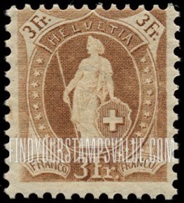 FindYourStampsValue: Federal Administration: Helvetia (Large numerals)