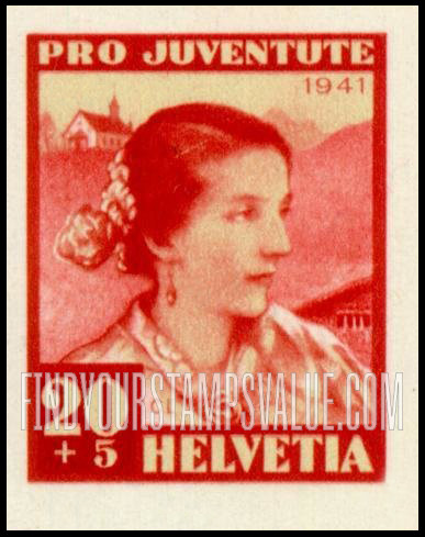 FindYourStampsValue: Semi-Postal: Girl of Obwalden