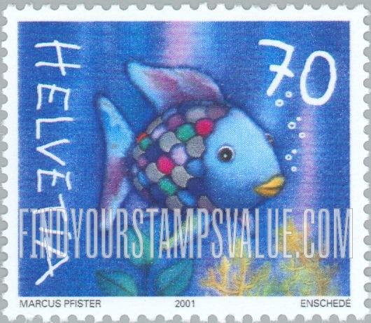 FindYourStampsValue: Federal Administration, Illustrations from Children’s Book, “The Rainbow Fish”, by Marcus Pfister: Fish, coral