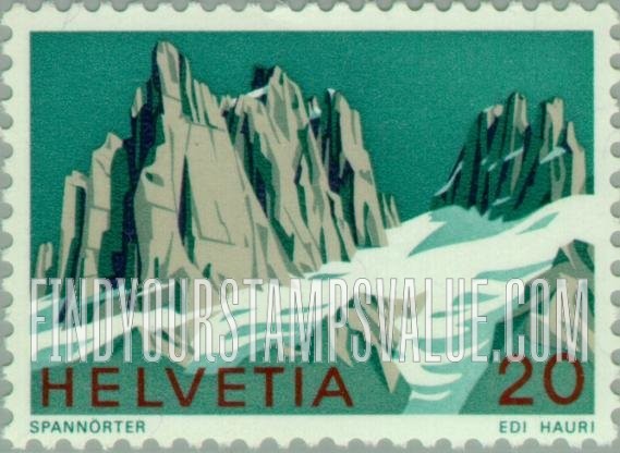 FindYourStampsValue: Federal Administration: Spannörter, Swiss Alps
