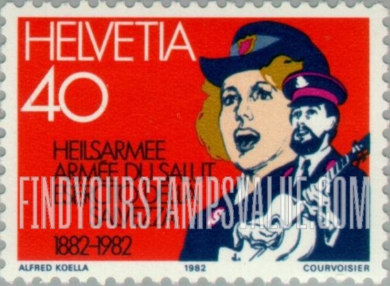 FindYourStampsValue: Federal Administration: Centenary of Salvation Army in Switzerland