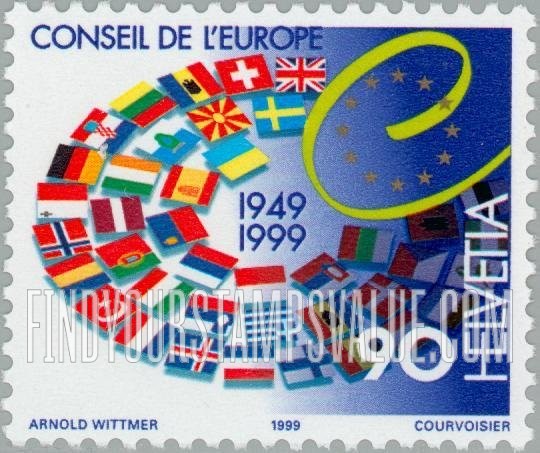 FindYourStampsValue: Federal Administration: Council of Europe, 50th Anniversary