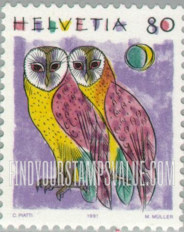 FindYourStampsValue: Federal Administration, Animals: Barn owls