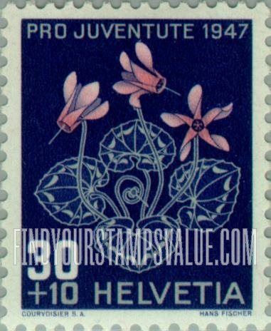 FindYourStampsValue: Semi-Postal: Cyclamen