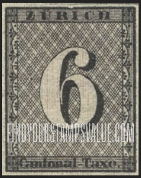 FindYourStampsValue: Cantonal Administration, Zurich: Numerals of Value