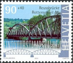 FindYourStampsValue: Semi-Postal, Bridges: Reuss Bridge, Rottenschwil, 1907