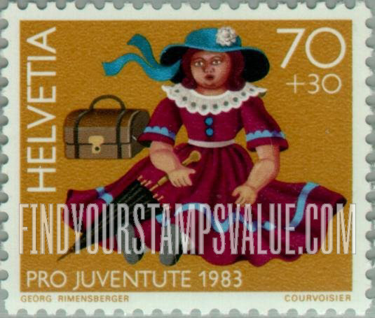 FindYourStampsValue: Semi-Postal, Antique Toys: Doll, 1870