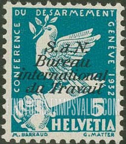 FindYourStampsValue: For The International Labor Bureau: Dove on Broken Sword