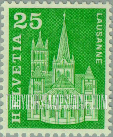 FindYourStampsValue: Federal Administration: Cathedral, Lausanne