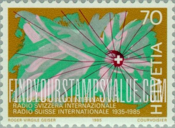 FindYourStampsValue: Federal Administration: Swiss Radio International, 50th Anniversary