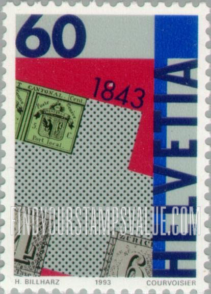 FindYourStampsValue: Federal Administration, First Swiss Postage Stamps, 150th Anniversary: Zurich Types A1, A2, Geneva Type A1