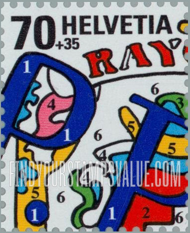FindYourStampsValue: Semi-Postal, NABA 2000 Philatelic Exhibition, St. Gallen: Quadrant of stylized Coat of Arms, UL