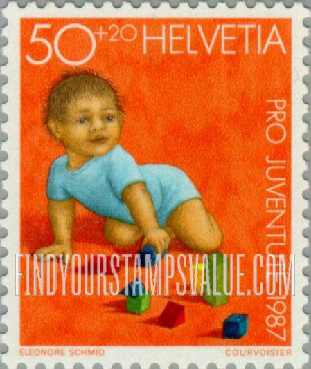 FindYourStampsValue: Semi-Postal: Boy, building blocks