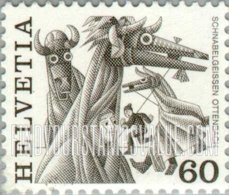 FindYourStampsValue: Federal Administration, Folk Customs: Schnabelgeissen, Ottenbach